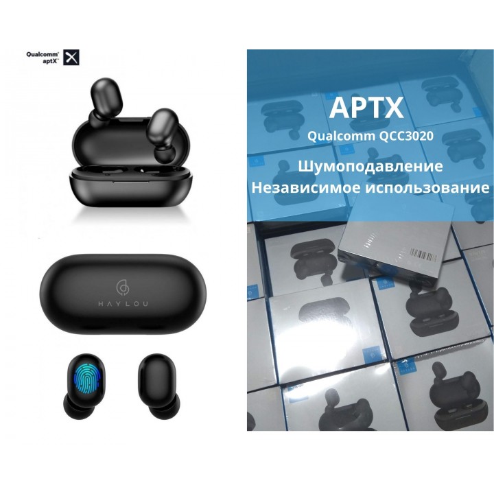 Наушники Bluetooth гарнитура  Haylou GT1 PLUS Qualcomm QCC3020 APTX Black