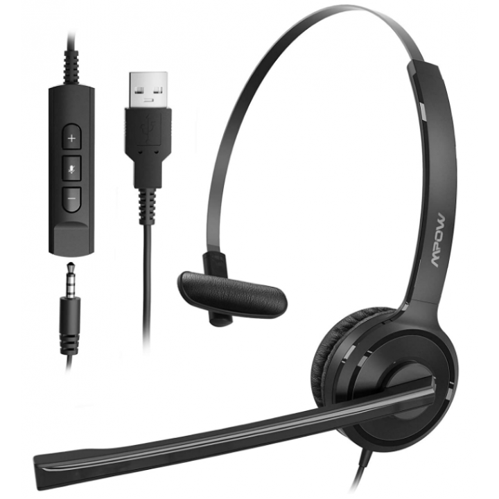 Гарнитура для колл центра MPOW BH323A USB Headset  Black